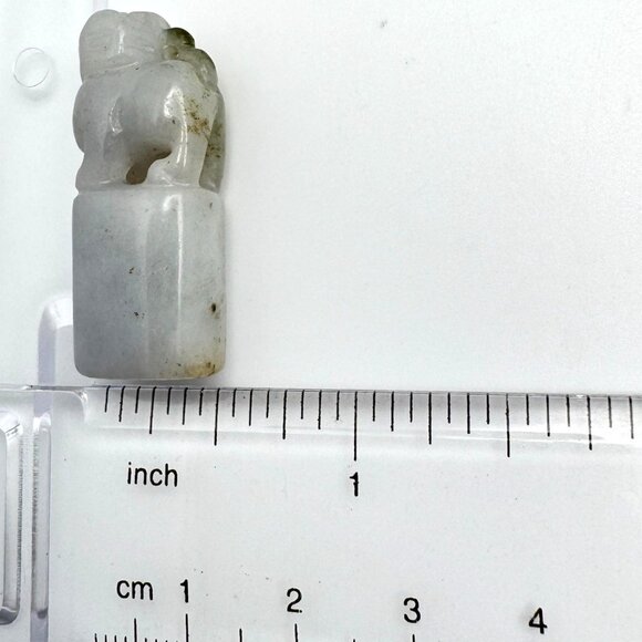 Jade Stone Seal Chop Carving of a Chinese Mythical Beast Foo Dog Vintage #6 - Picture 3 of 10